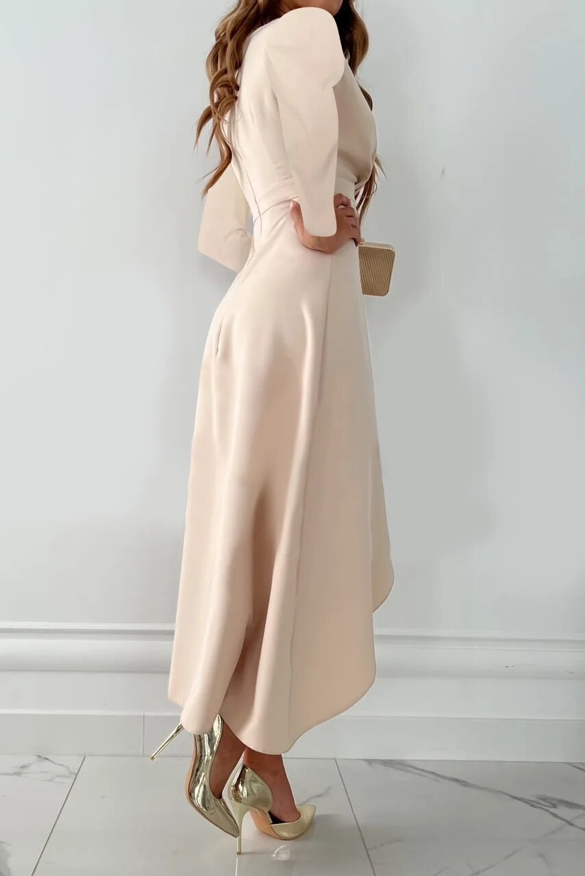 Women’s Elegant V Neck Midi Dress Summer Sheath Style 1