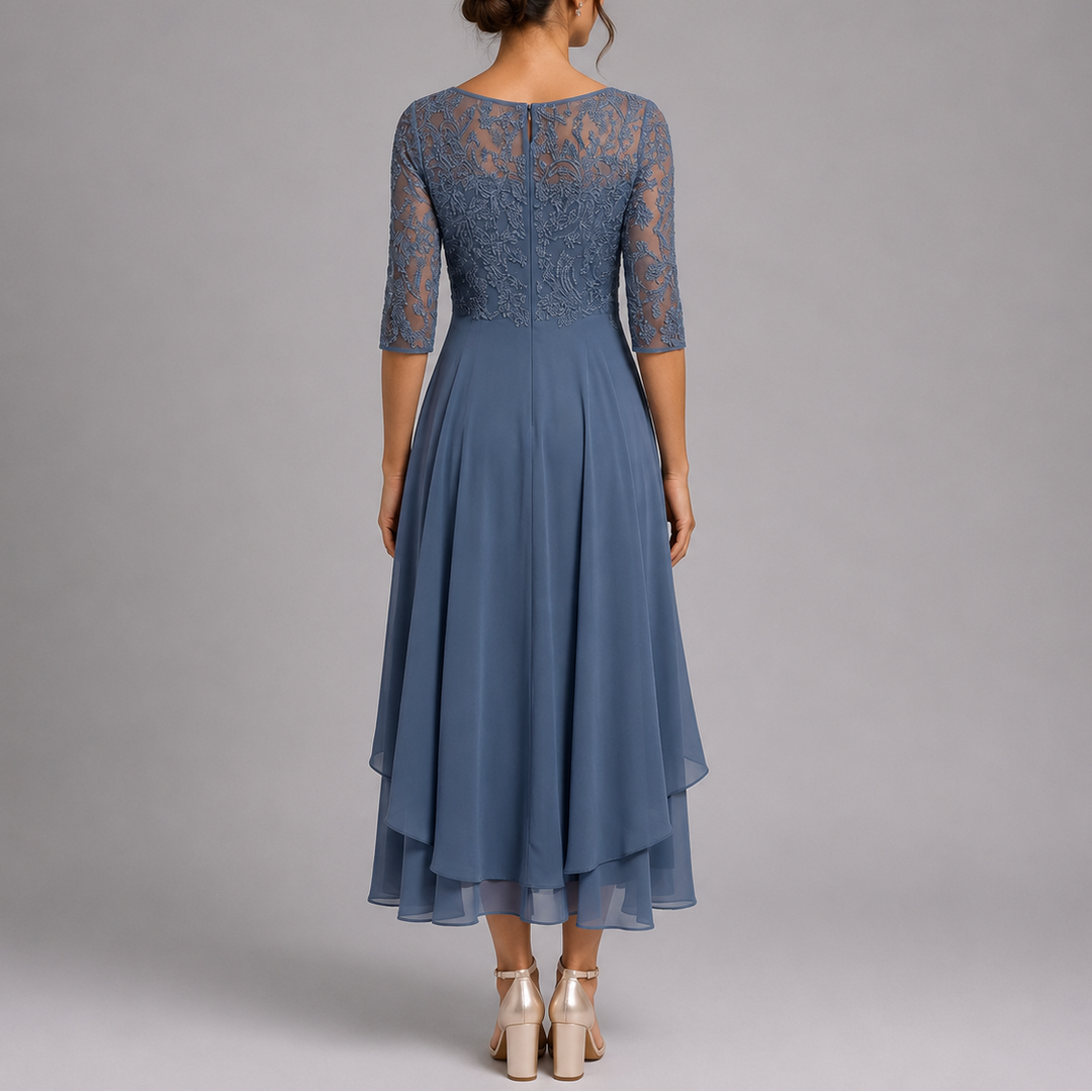 Women’s Embroidered Lace Midi Dress Elegant Wedding Guest Style 1