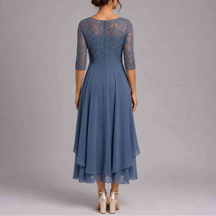Women’s Embroidered Lace Midi Dress Elegant Wedding Guest Style 1