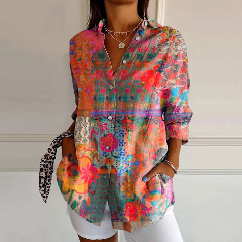 Women’s Floral Blouse Lightweight Vintage Style 0