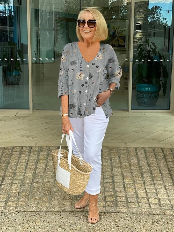 Women’s Floral Blouse Relaxed Fit Lightweight Summer Style 3
