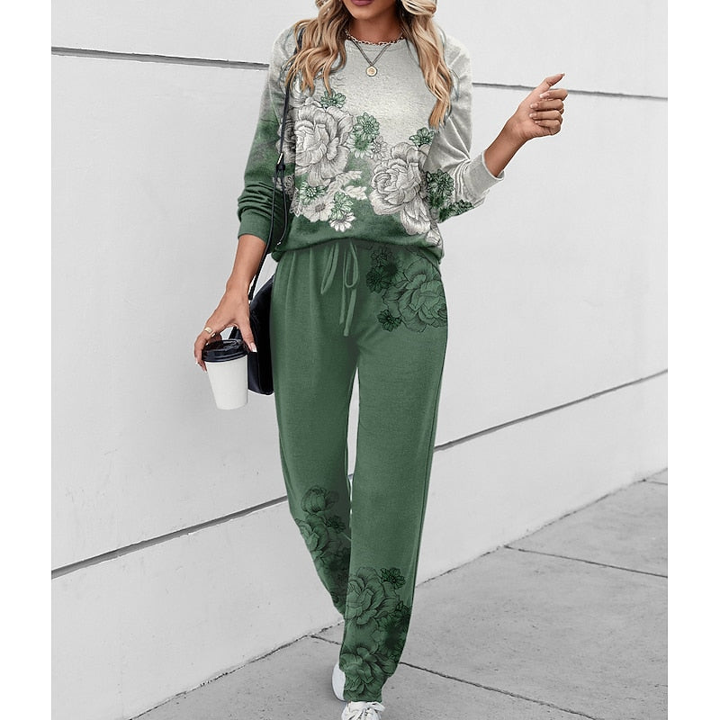 Women’s Floral Lounge Two-Piece Set Relaxed Fit 1