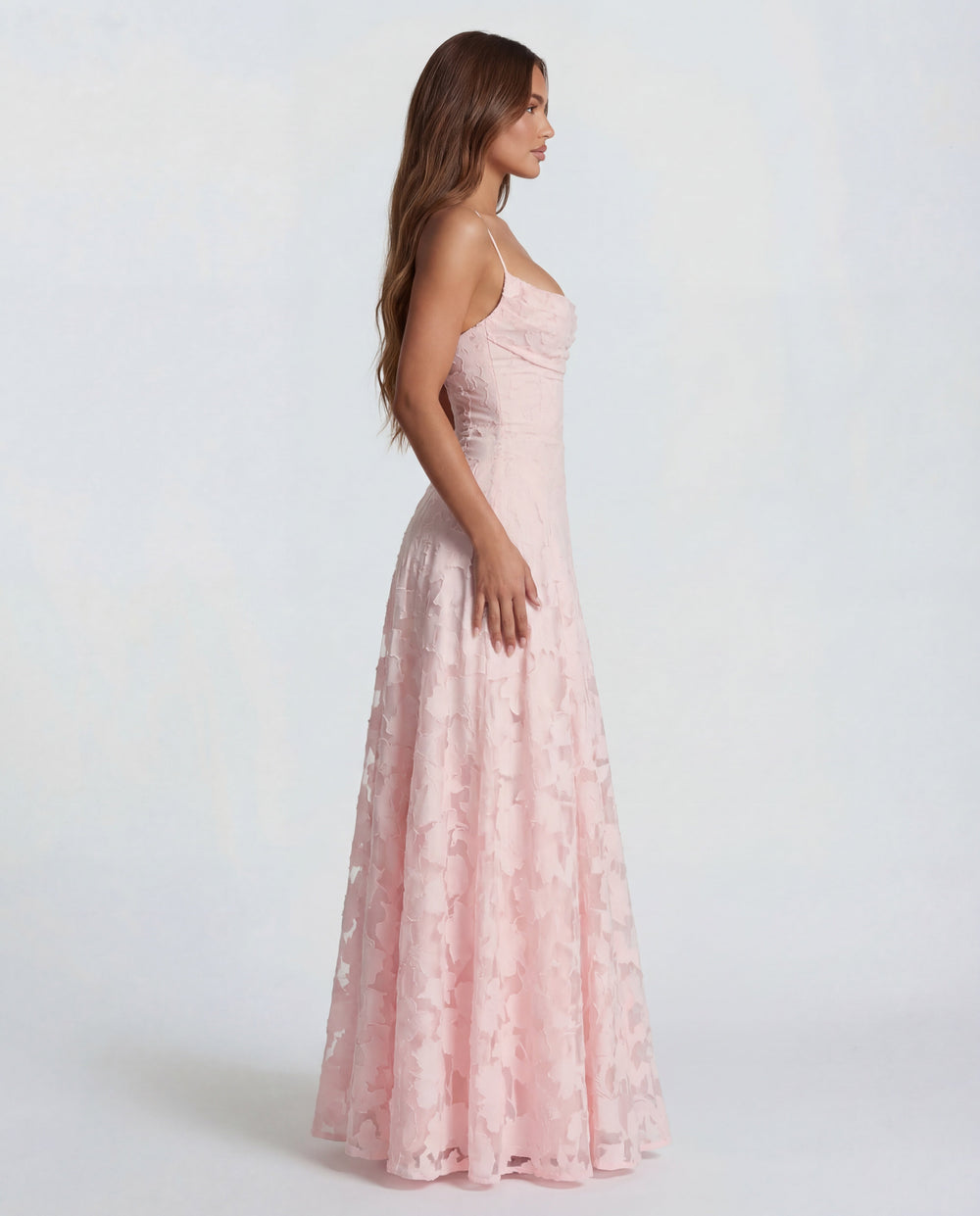 Women’s Floral Maxi Dress Elegant Cowl Neck Design 1