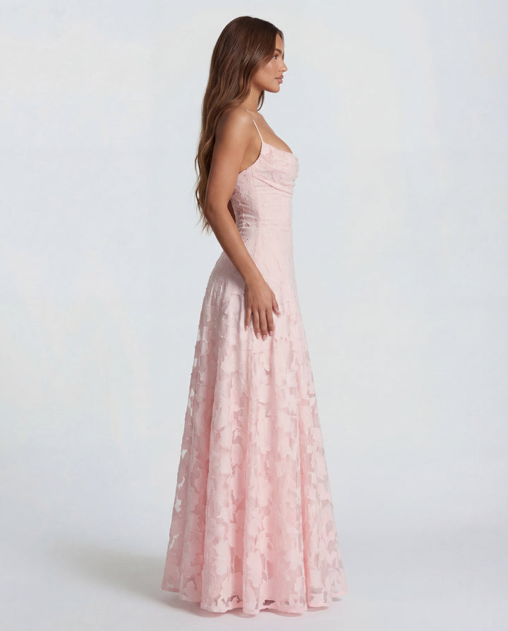 Women’s Floral Maxi Dress Elegant Cowl Neck Design 1