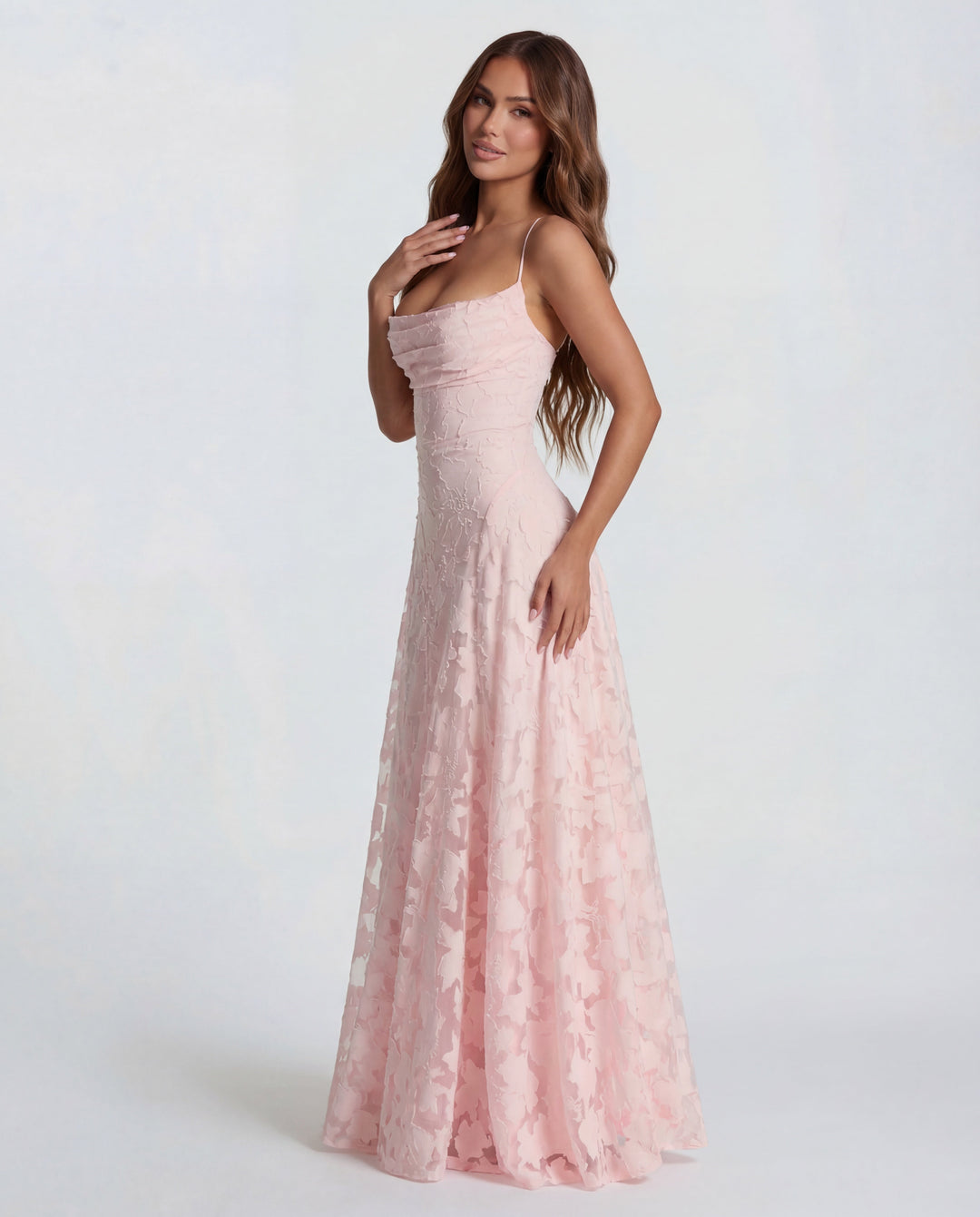 Women’s Floral Maxi Dress Elegant Cowl Neck Design 2