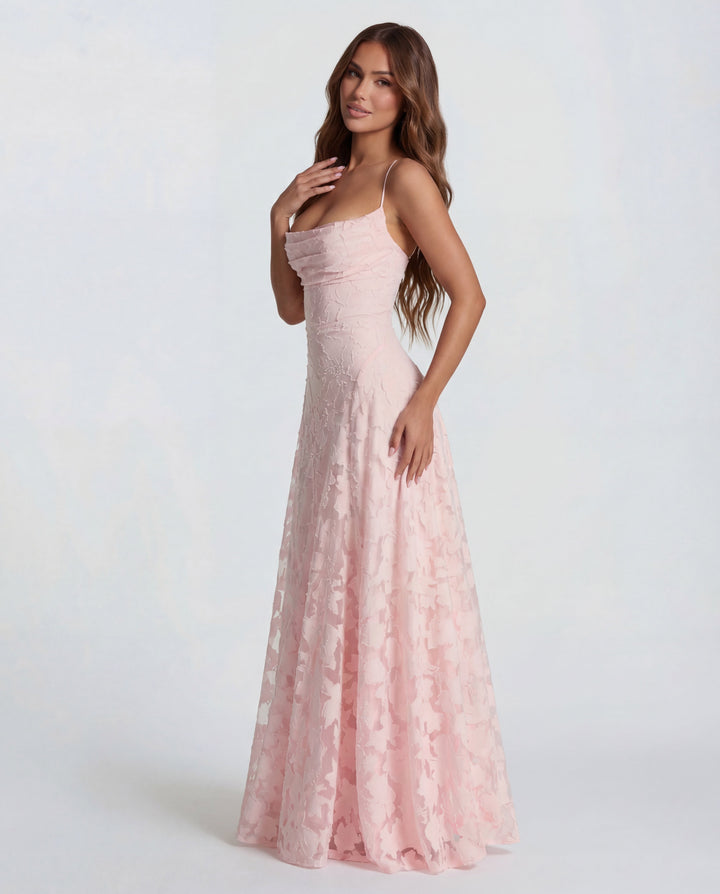 Women’s Floral Maxi Dress Elegant Cowl Neck Design 2