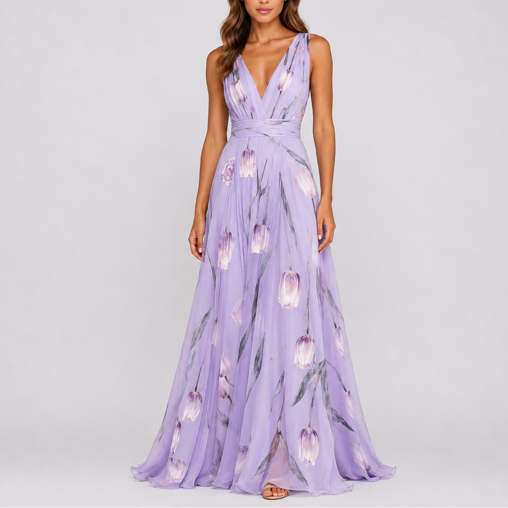Women’s Floral Maxi Dress Elegant Summer Evening Style 1