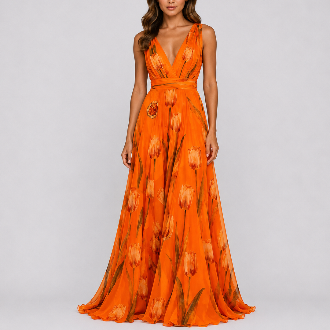 Women’s Floral Maxi Dress Elegant Summer Evening Style 3