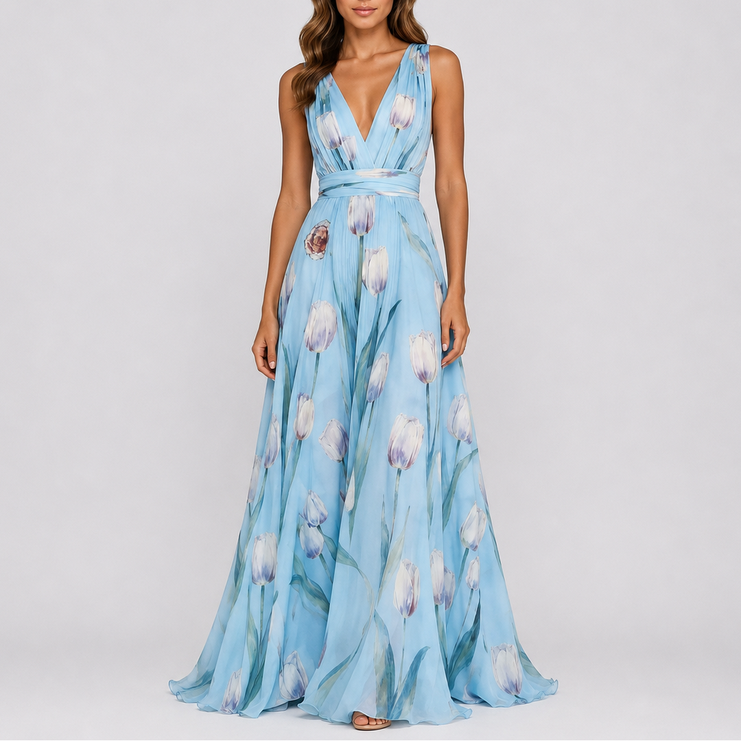 Women’s Floral Maxi Dress Elegant Summer Evening Style 4