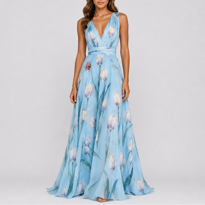 Women’s Floral Maxi Dress Elegant Summer Evening Style 4