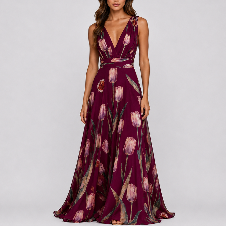 Women’s Floral Maxi Dress Elegant Summer Evening Style 5