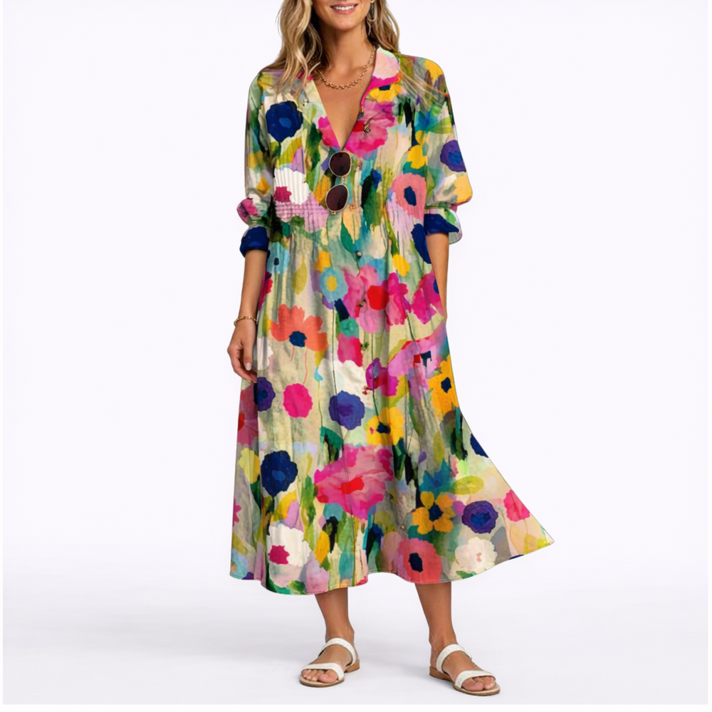 Women’s Floral Maxi Dress Flowy Lightweight Summer Style 1