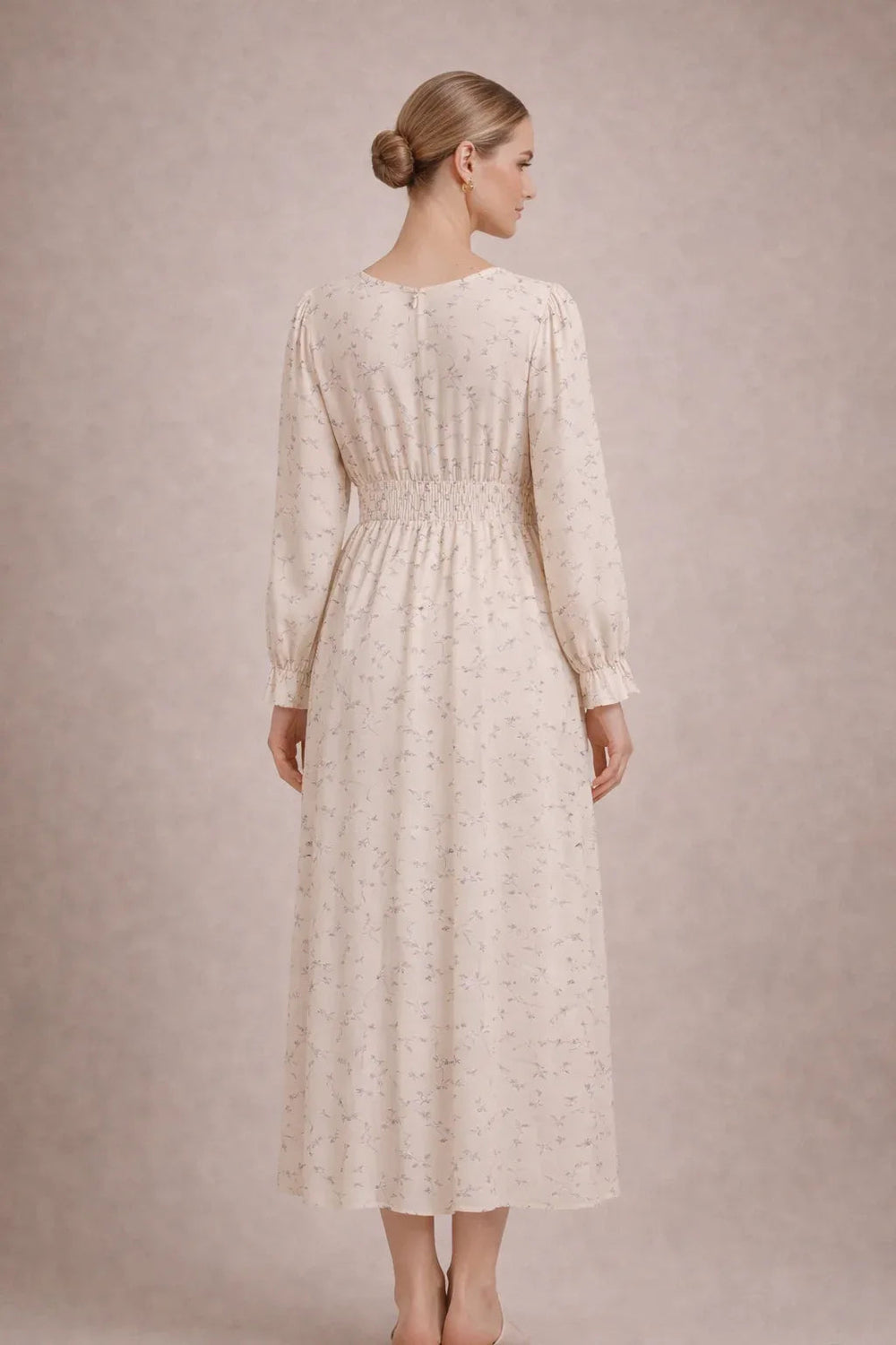 Women’s Floral Maxi Dress Long Sleeve Elegant Style 1
