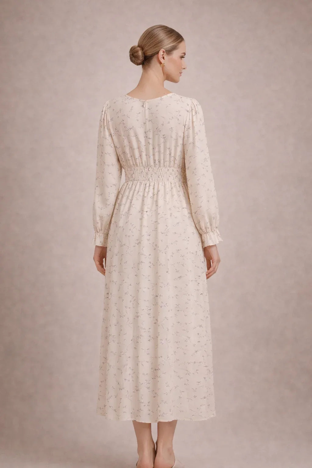 Women’s Floral Maxi Dress Long Sleeve Elegant Style 1
