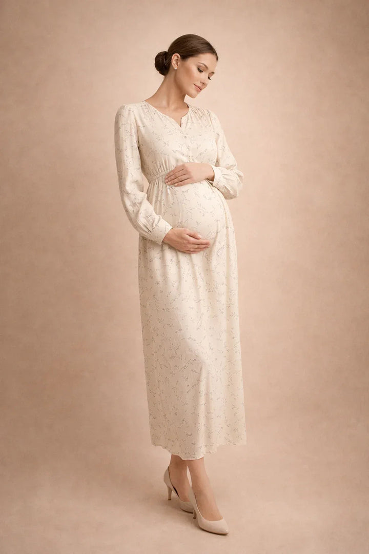 Women’s Floral Maxi Dress Long Sleeve Elegant Style 2
