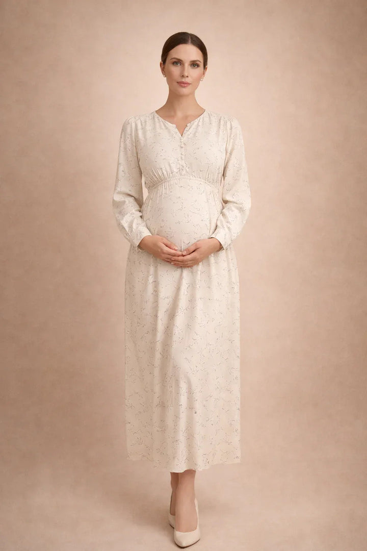 Women’s Floral Maxi Dress Long Sleeve Elegant Style 3