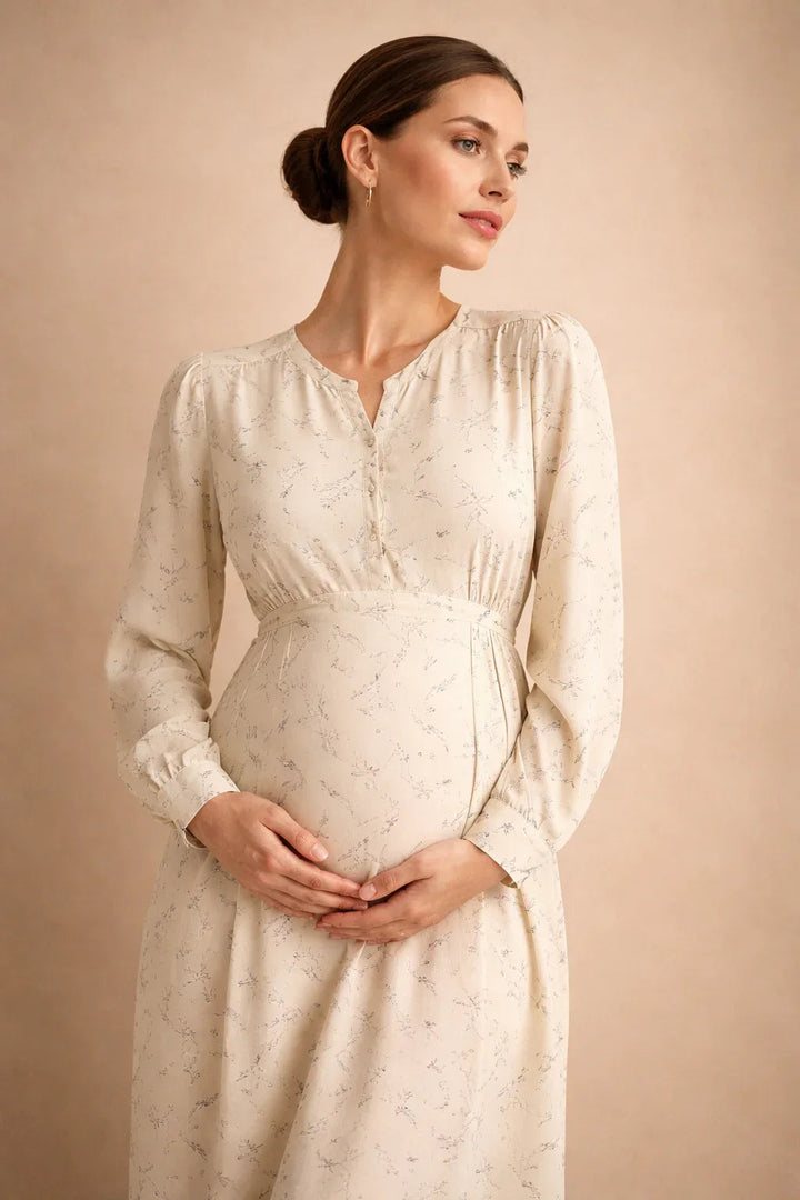 Women’s Floral Maxi Dress Long Sleeve Elegant Style 4