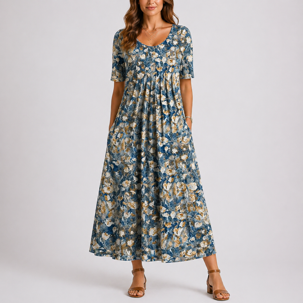 Women’s Floral Midi Dress Casual Lightweight Design 1