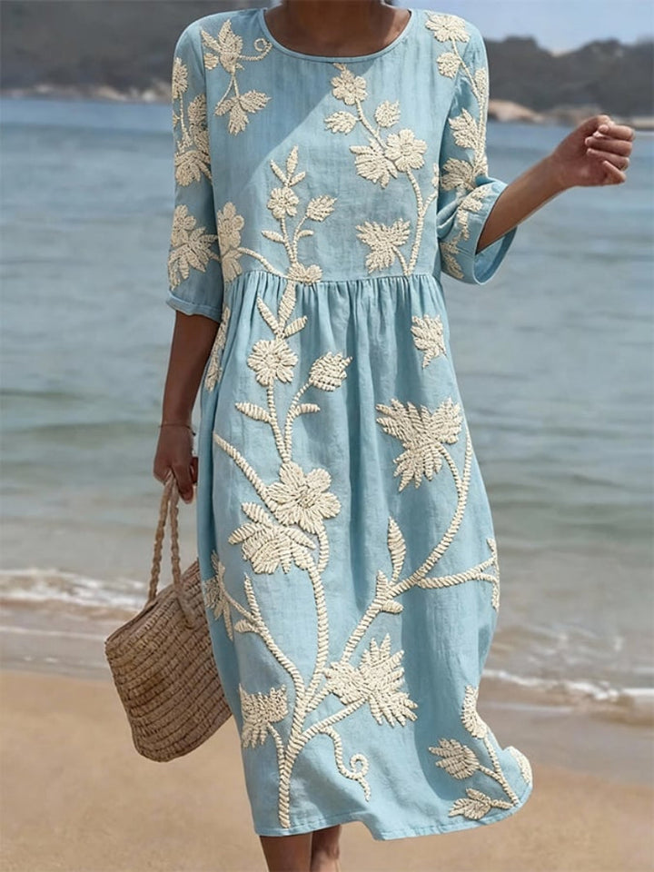 Women’s Floral Midi Dress Lightweight Summer Style 0