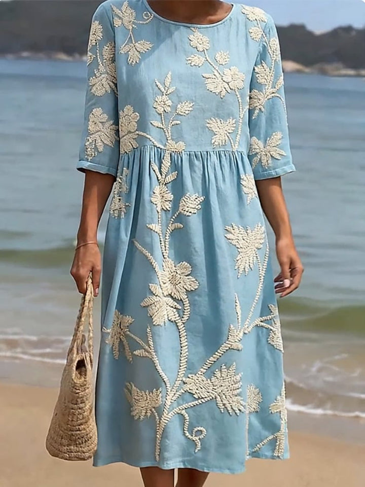Women’s Floral Midi Dress Lightweight Summer Style 1