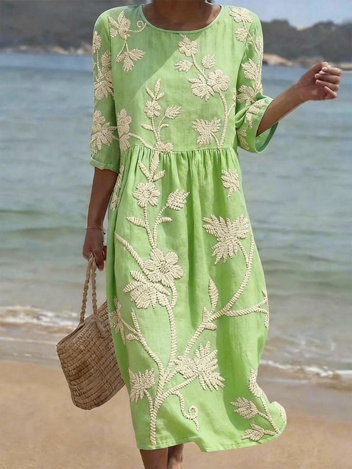 Women’s Floral Midi Dress Lightweight Summer Style 3