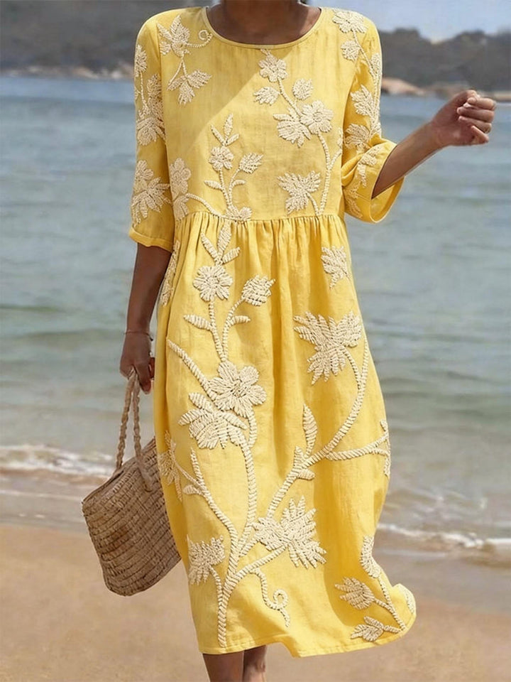 Women’s Floral Midi Dress Lightweight Summer Style 4