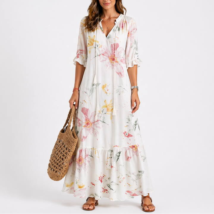 Women’s Floral Midi Dress Lightweight Summer Style 5