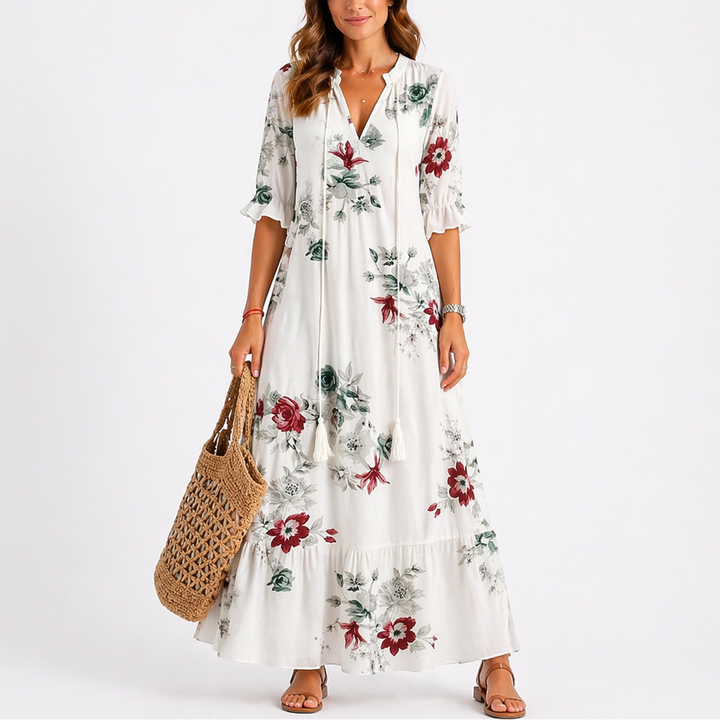 Women’s Floral Midi Dress Lightweight Summer Style 6