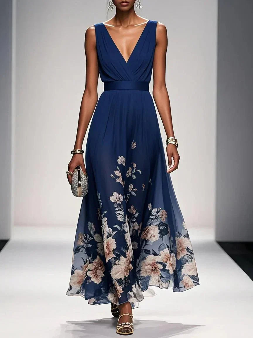 Women’s Floral Print Dress Elegant A-Line Style for Weddings 1