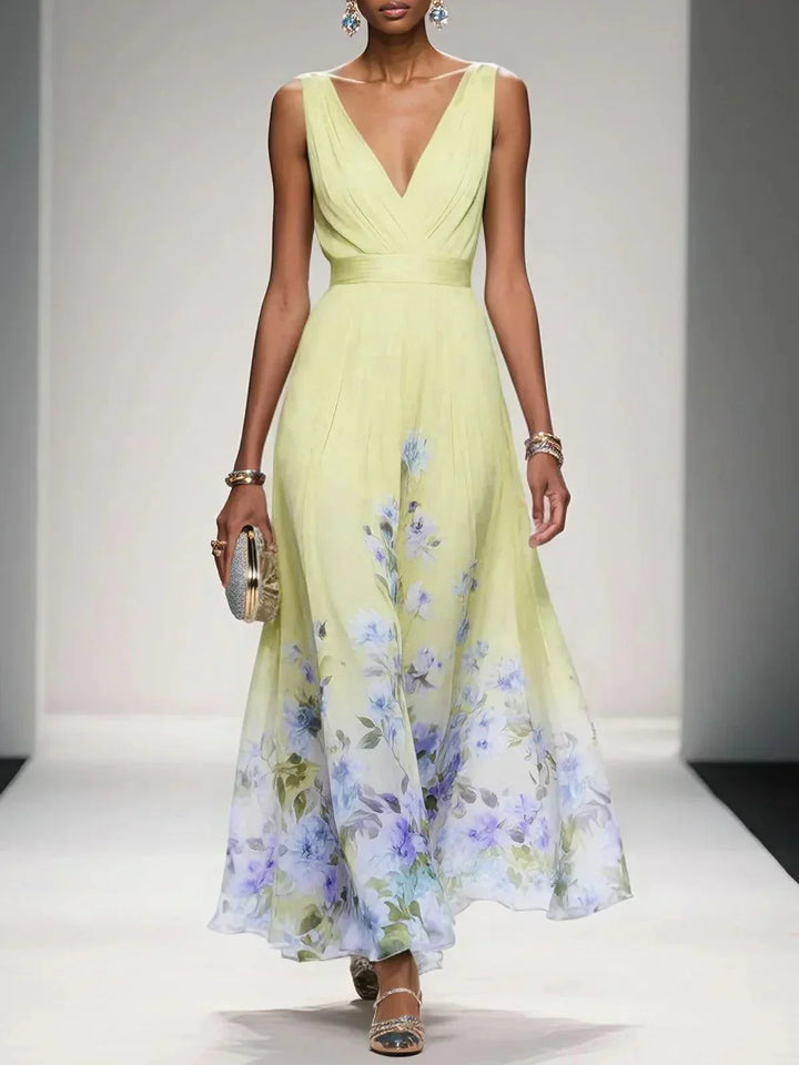 Women’s Floral Print Dress Elegant A-Line Style for Weddings 2