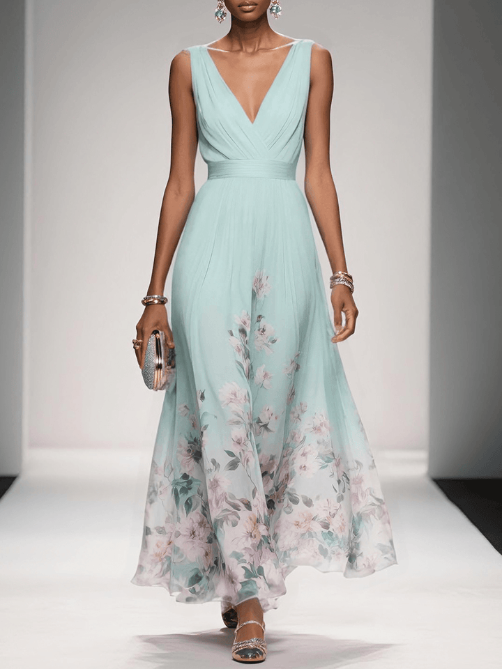 Women’s Floral Print Dress Elegant A-Line Style for Weddings 3