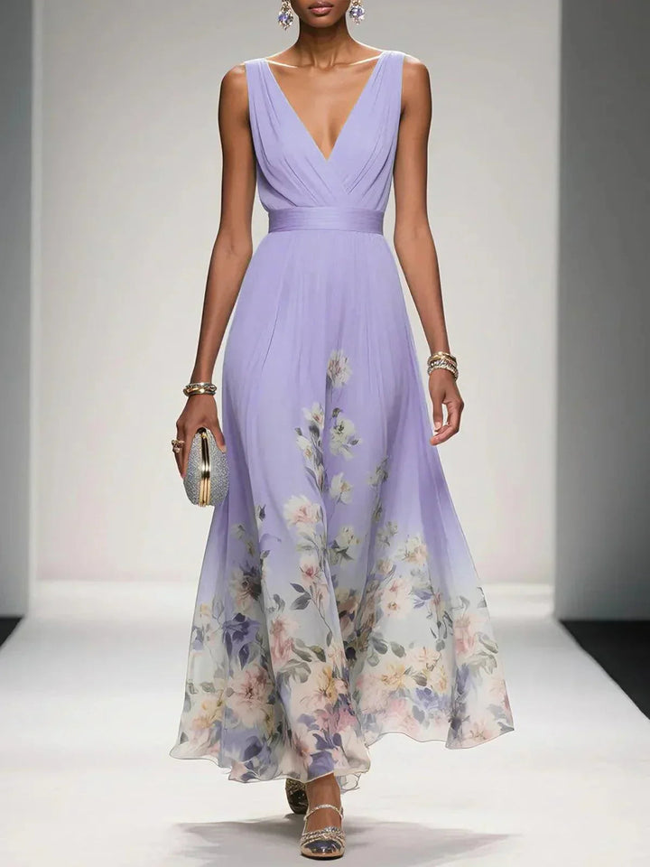 Women’s Floral Print Dress Elegant A-Line Style for Weddings 5