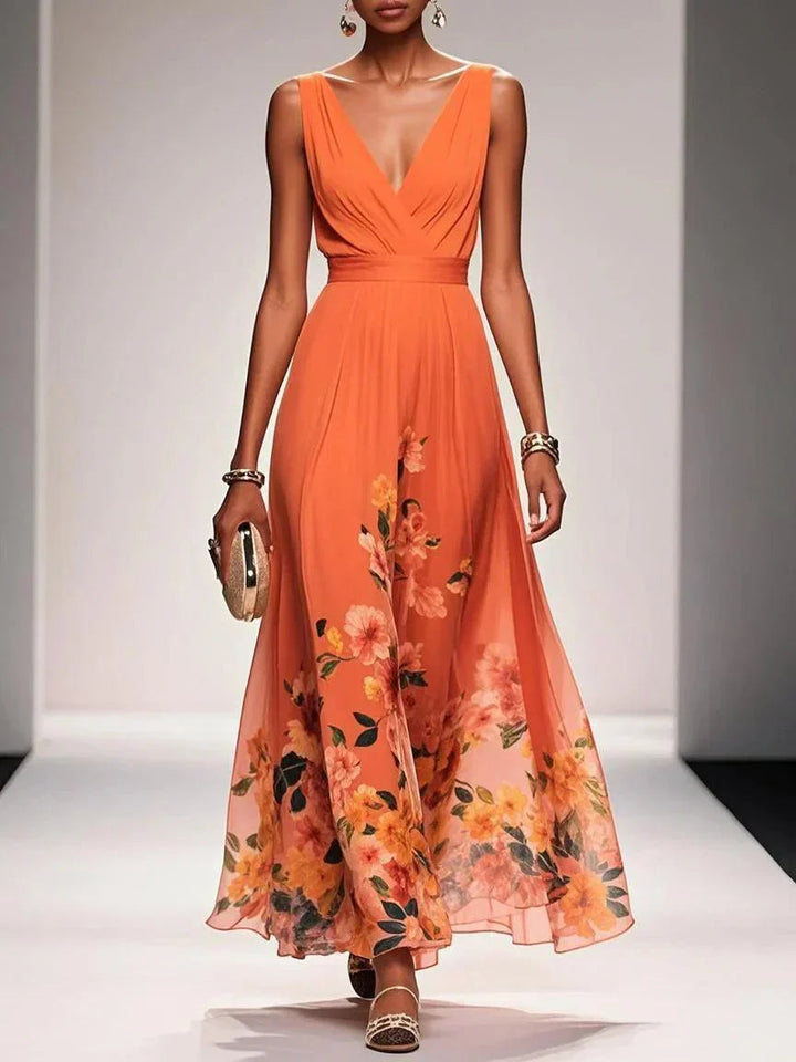 Women’s Floral Print Dress Elegant A-Line Style for Weddings 6