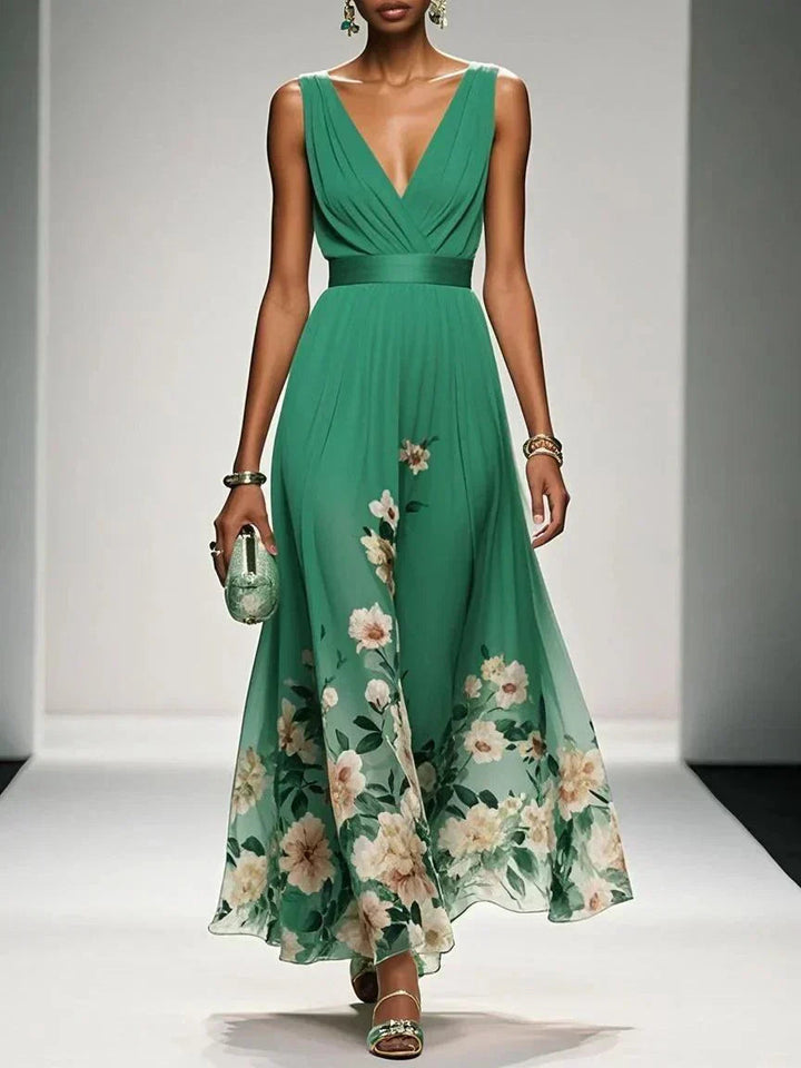 Women’s Floral Print Dress Elegant A-Line Style for Weddings 7