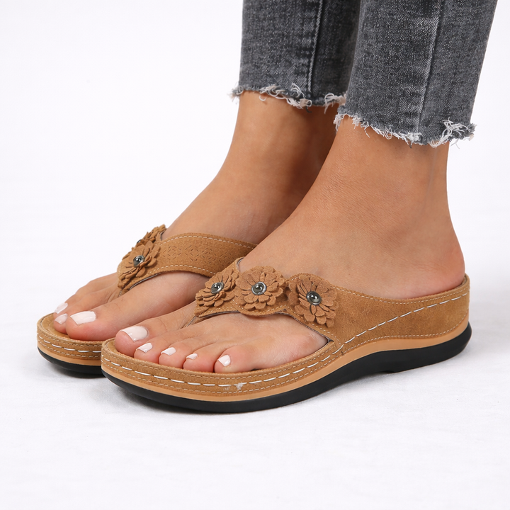 Women’s Floral Sandals Lightweight Wedge Summer Style 5