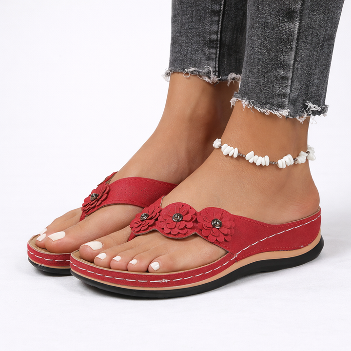 Women’s Floral Sandals Lightweight Wedge Summer Style 8