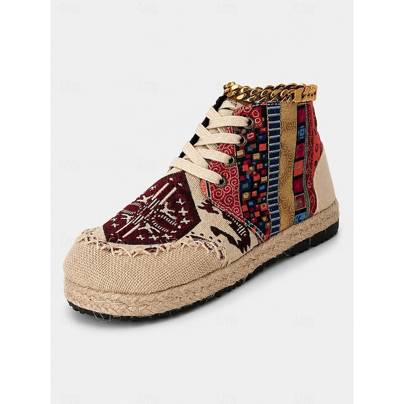 Women’s High-Top Sneakers Boho Patterned Design 3