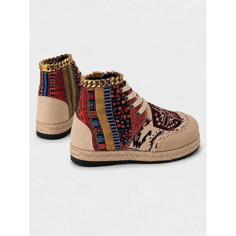 Women’s High-Top Sneakers Boho Patterned Design 4