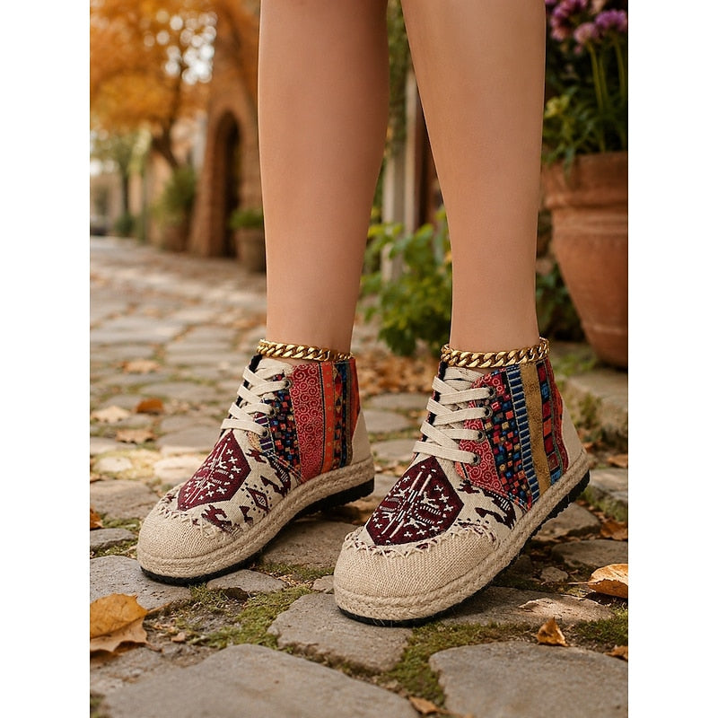 Women’s High-Top Sneakers Boho Patterned Design 6