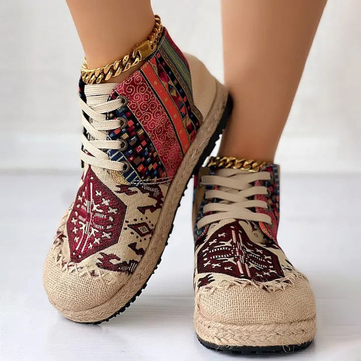 Women’s High-Top Sneakers Boho Patterned Design 8
