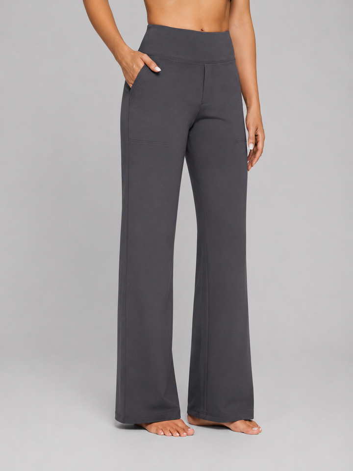 Women’s High-Waist Stretch Straight-Leg Trousers Comfortable Fit 4