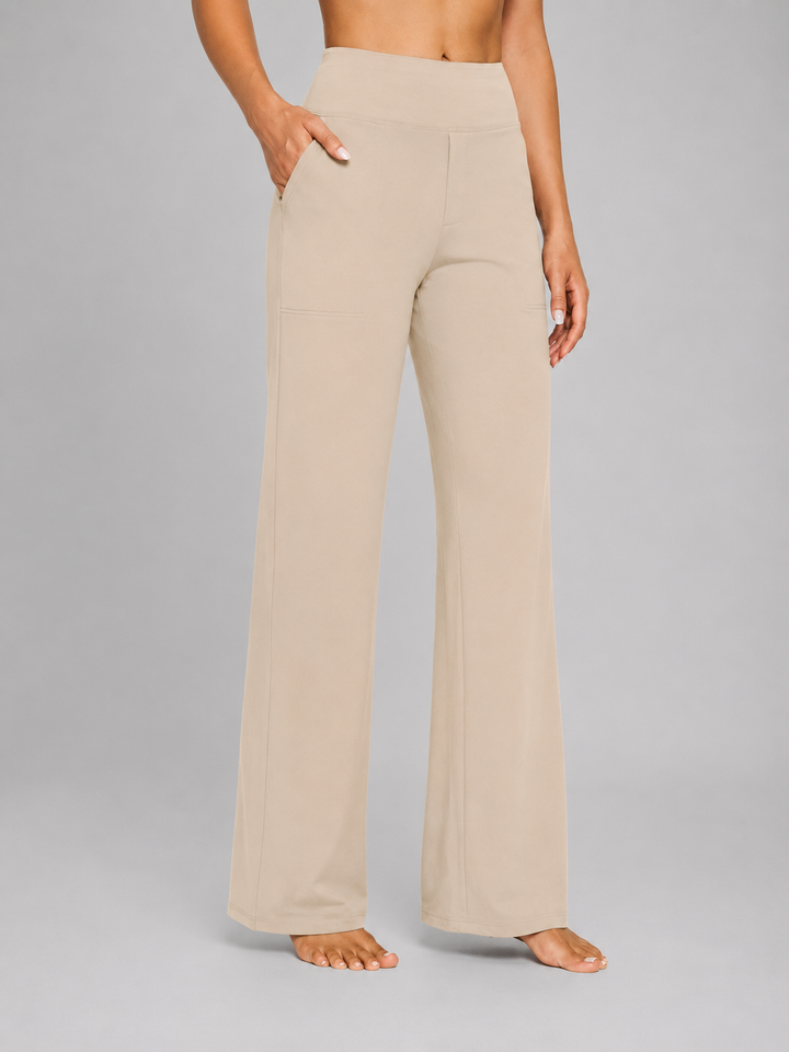 Women’s High-Waist Stretch Straight-Leg Trousers Comfortable Fit 5