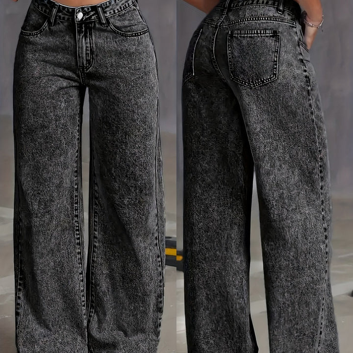 Women’s High-Waisted Wide-Leg Jeans Relaxed Fit 0