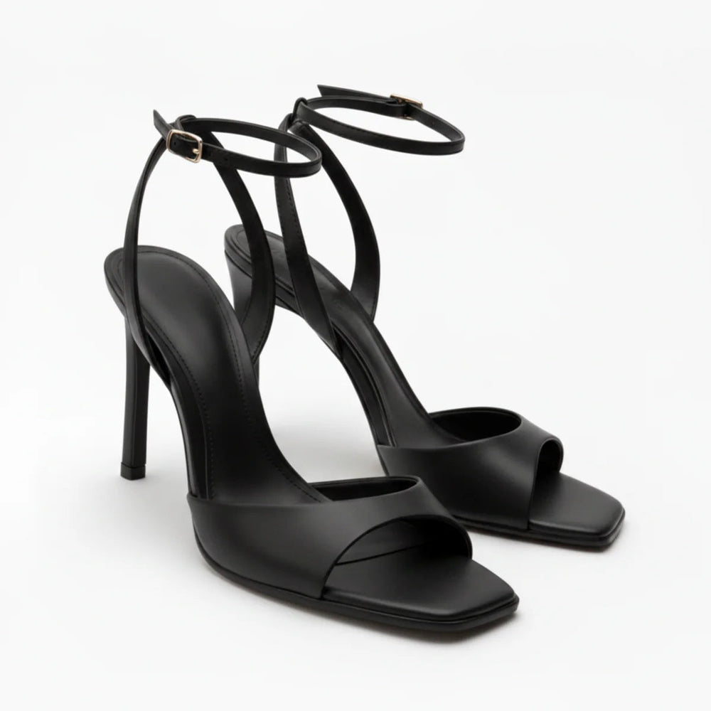 Women’s High Heel Sandals Square Toe Ankle Strap Design 1