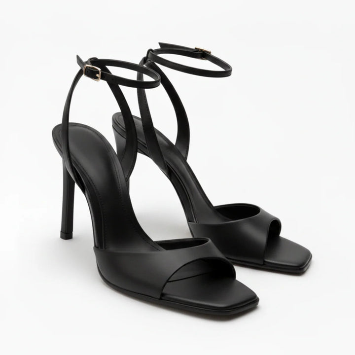 Women’s High Heel Sandals Square Toe Ankle Strap Design 1