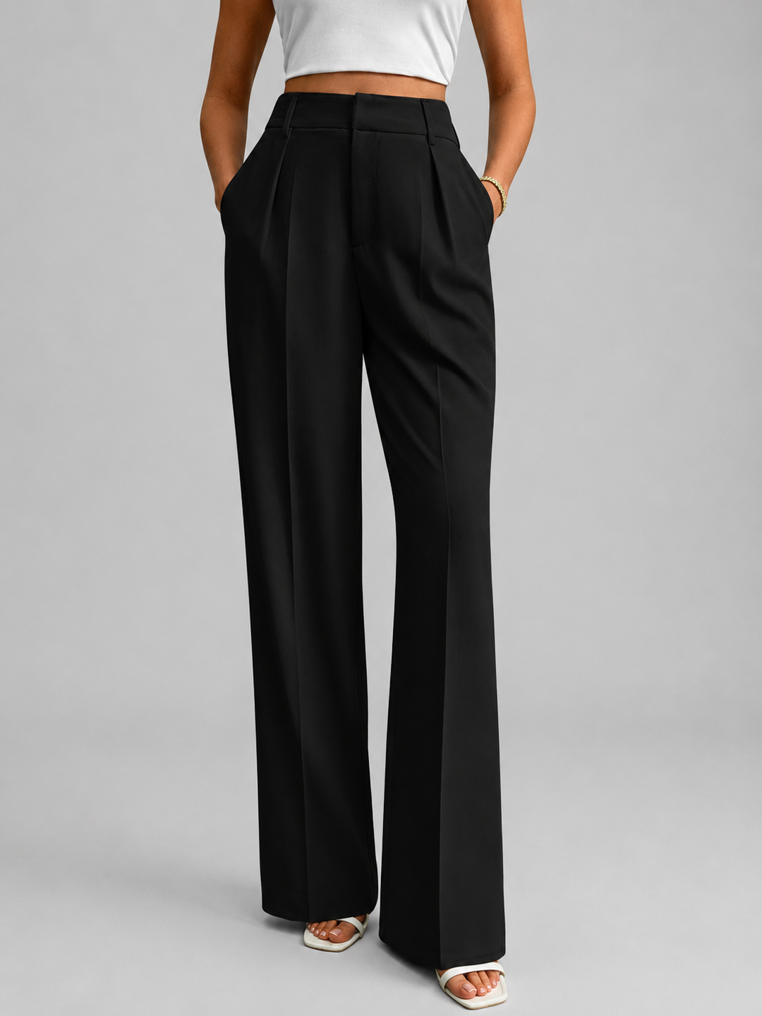Women’s High Waisted Wide Leg Trousers Tailored Everyday Elegance 8