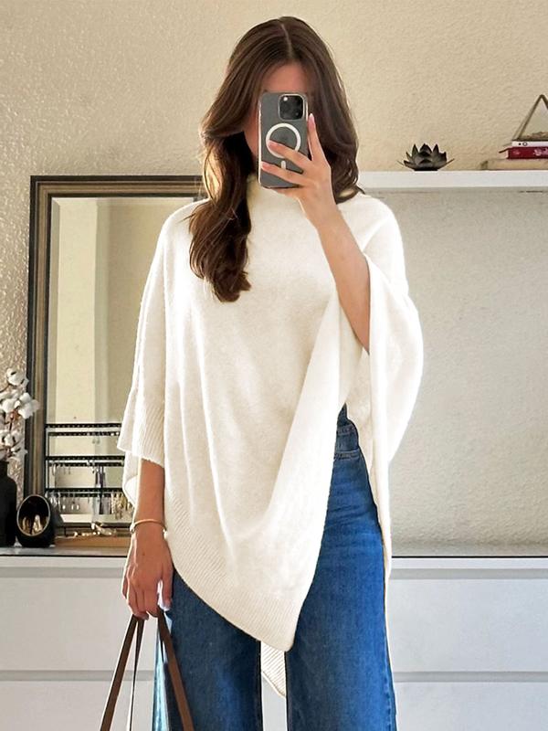 Women’s Knit Cape Asymmetrical Draped Design 0