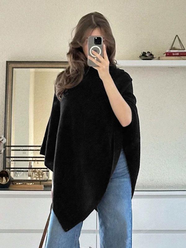 Women’s Knit Cape Asymmetrical Draped Design 1