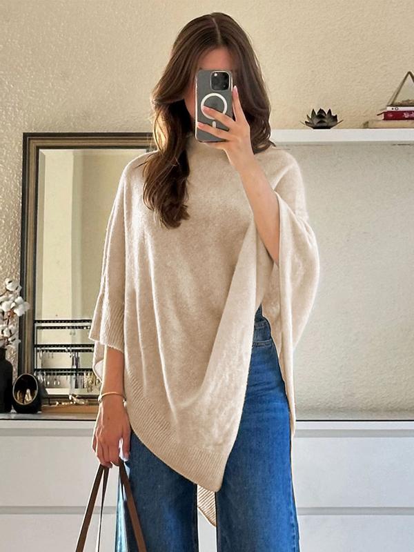 Women’s Knit Cape Asymmetrical Draped Design 2