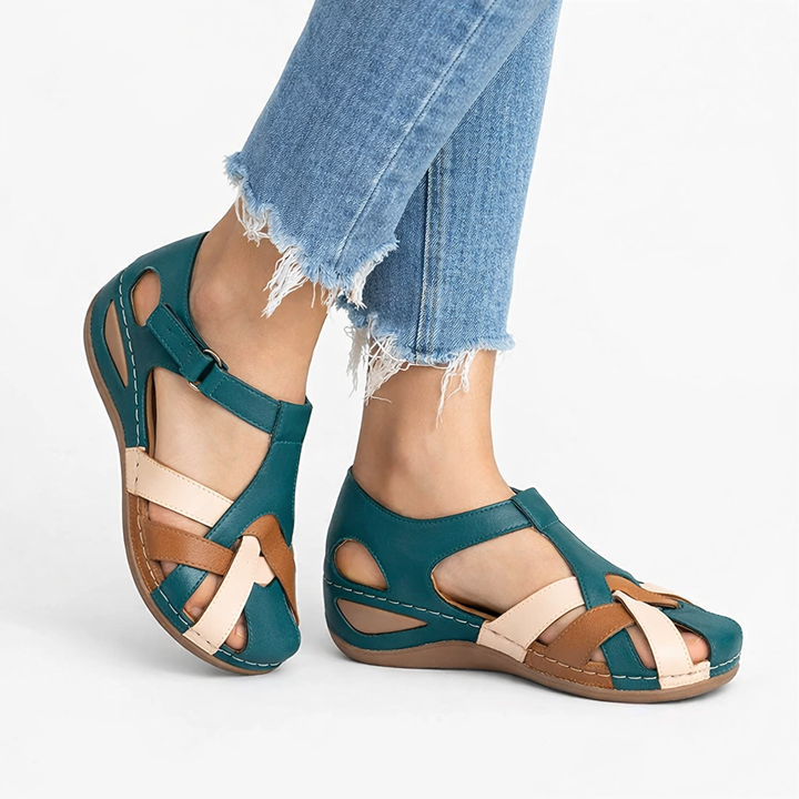Women’s Leather Wedge Sandals Cushioned Comfort Design 2